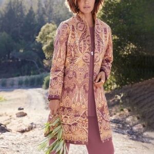 Soft Surroundings faux suede mid length woman jacket